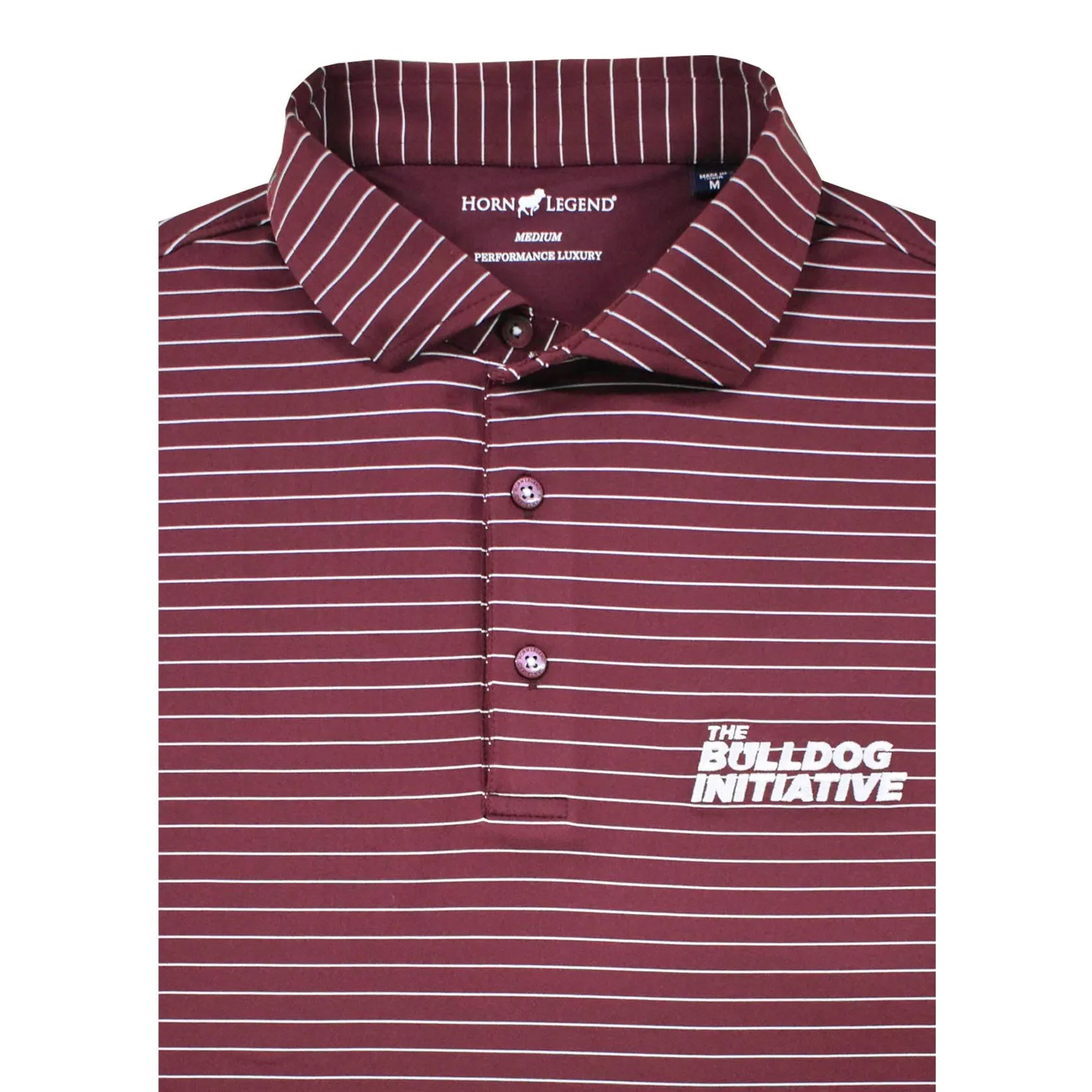 Bulldog Initiative Performance Stripe Polo – Maroon